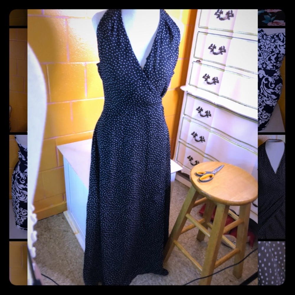 Polka Dot Maxi Wrap Dress